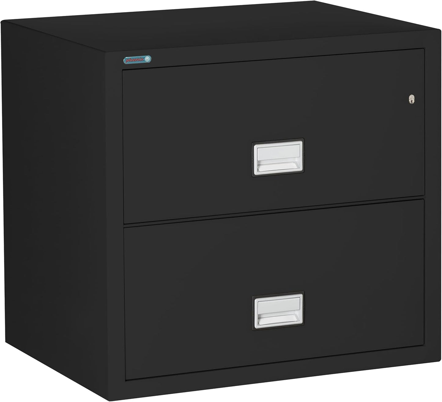 31 inch Wide 2-Drawer Lateral Fireproof File Cabinet – Legal and Letter Size Filing – Key Lock – Water Resistant – Fire Safe and Impact Rated – Black Finish – Model LAT2W31B