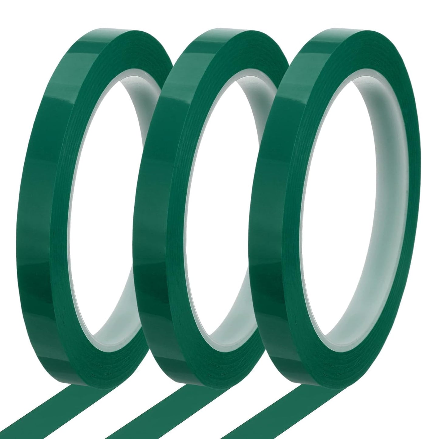 MECCANIXITY Whiteboard Tape 3/8" x 72 Yard Pinstripe Graphic Chart Line Grid Marking Tapes for Classroom Office Dry Erase Board Art, Green, Pack of 3