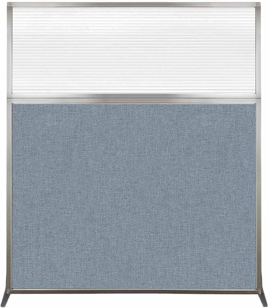 Versare Hush Screen Portable Room Divider | Workstation Wall Divider | Freestanding Privacy Hush Panels | Clear Fluted Windows | Fabric Office Divider Screen | Great for Room Separation