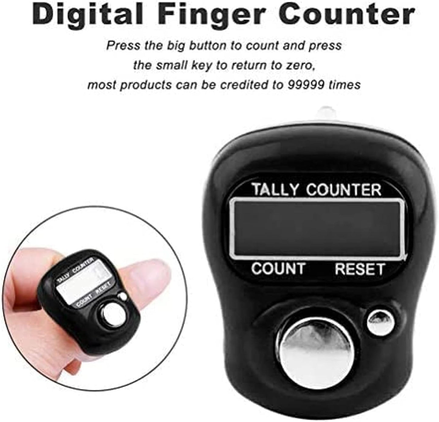 Electronic Finger Counter,(3 Pack),5 Digit LCD Electronic Digital Display Finger Hand Tally Counter Counting for Golf,Goods Counting,Lap & Knitting.