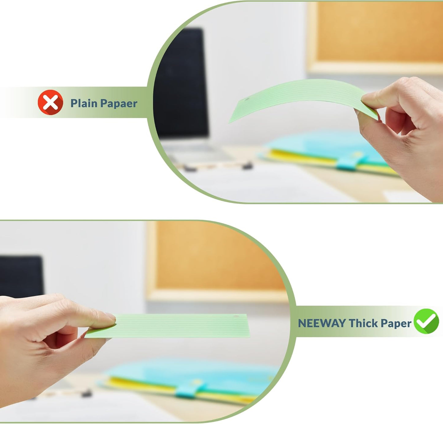 NEEWAY Heavy Weight Colored Ruled Index Cards 3x5, 200 Count Flash Cards with Rings and Cover, Lined Note Cards for Home, Office