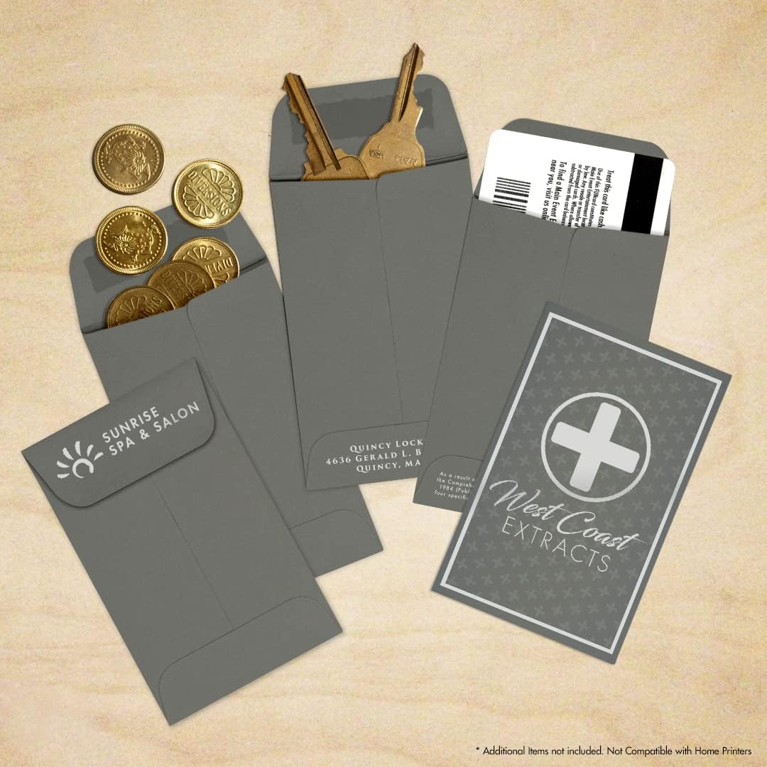 LUXPaper #1 Coin Envelopes | 2 1/4" x 3 1/2" | Smoke Gray | 80lb. Text | 50 Qty