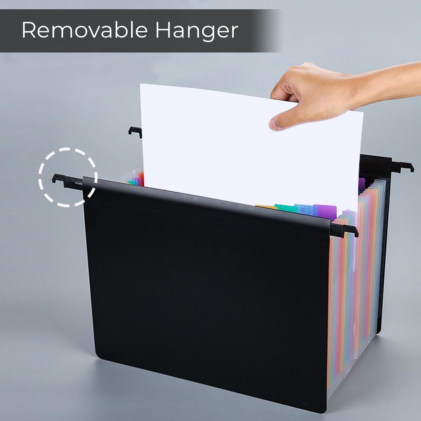 Y YOMA Legal Size - Plastic Expanding Hanging File Folders with 13 Accordion Pockets | Hook Removable Waterproof Extra Capacity for Bulky Files in School Home Office, 2 Pack