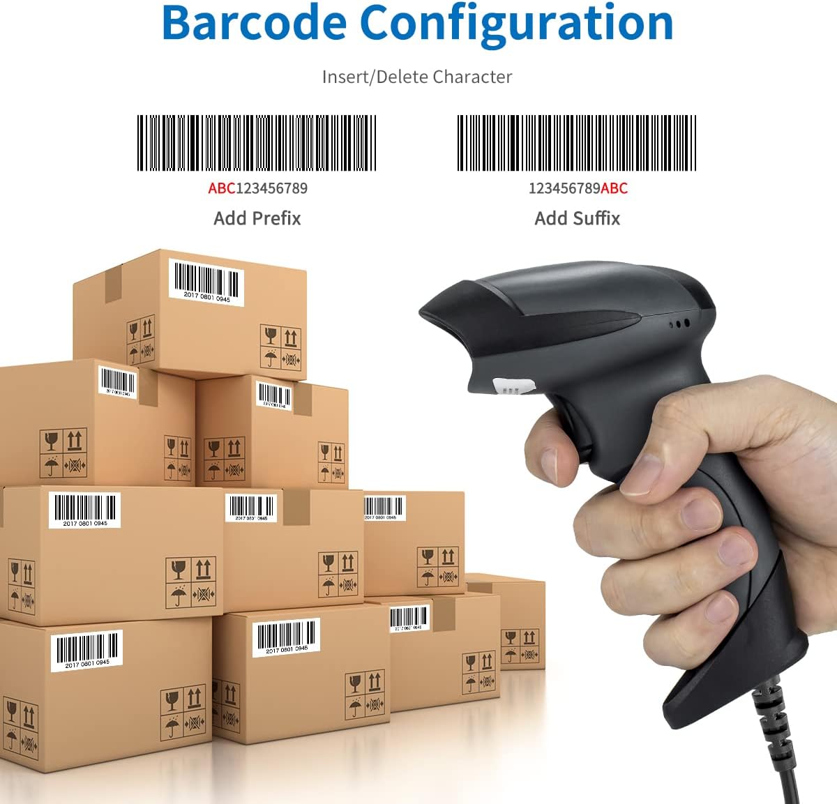 NETUM USB Laser Barcode Scanner, Handheld 1D Wired Bar Code Scanner Scanning UPC EAN Reader Gun Retails for Supermarket, Convenience Store, Warehouse - NT-M1