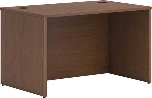HON MOD Executive Desk 48-Inch Large Computer Desk Shell, Thick Wooden Laminate, Modern Table with Cord Management, 48'W x 30'D x 29'H, Walnut