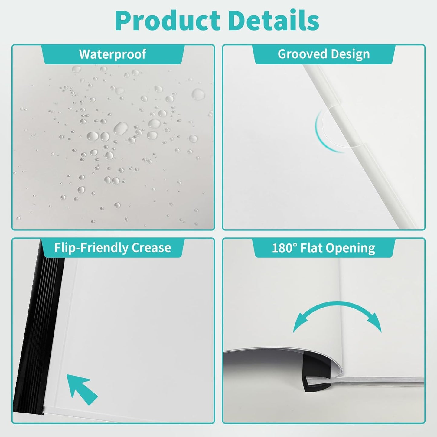 Binditek 12 Pack Clear Report Covers with Sliding Bars, 9mm Sliding Bar File Folder, 70 Sheet Capacity, Letter Size, Multi Color (White, Yellow, Red, Green, Navy, Black), Office Supplies