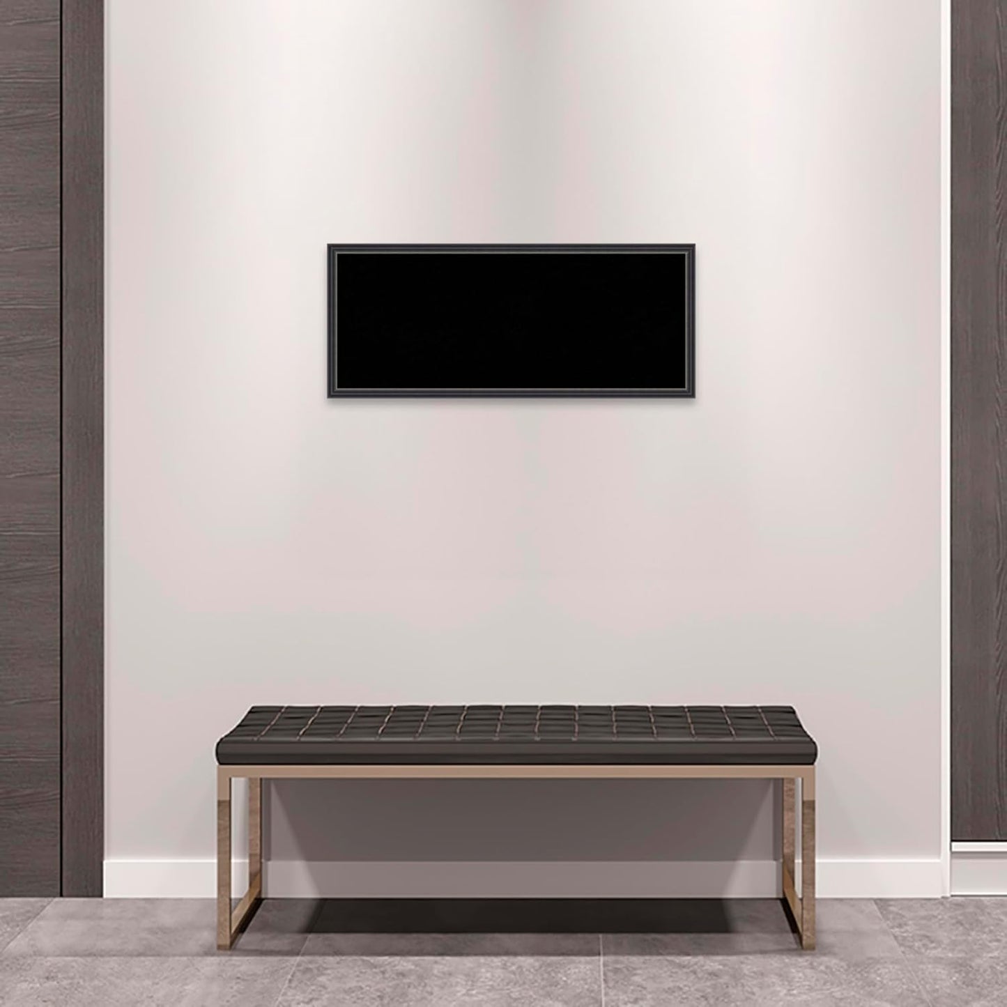 Amanti Art Black Cork Board for Wall, 13x31 Vision Board with Black Wood Frame, Medium Corkboard Office Decor for Home Organization, Traditional Corkboard Pinboard to Display Items for Home