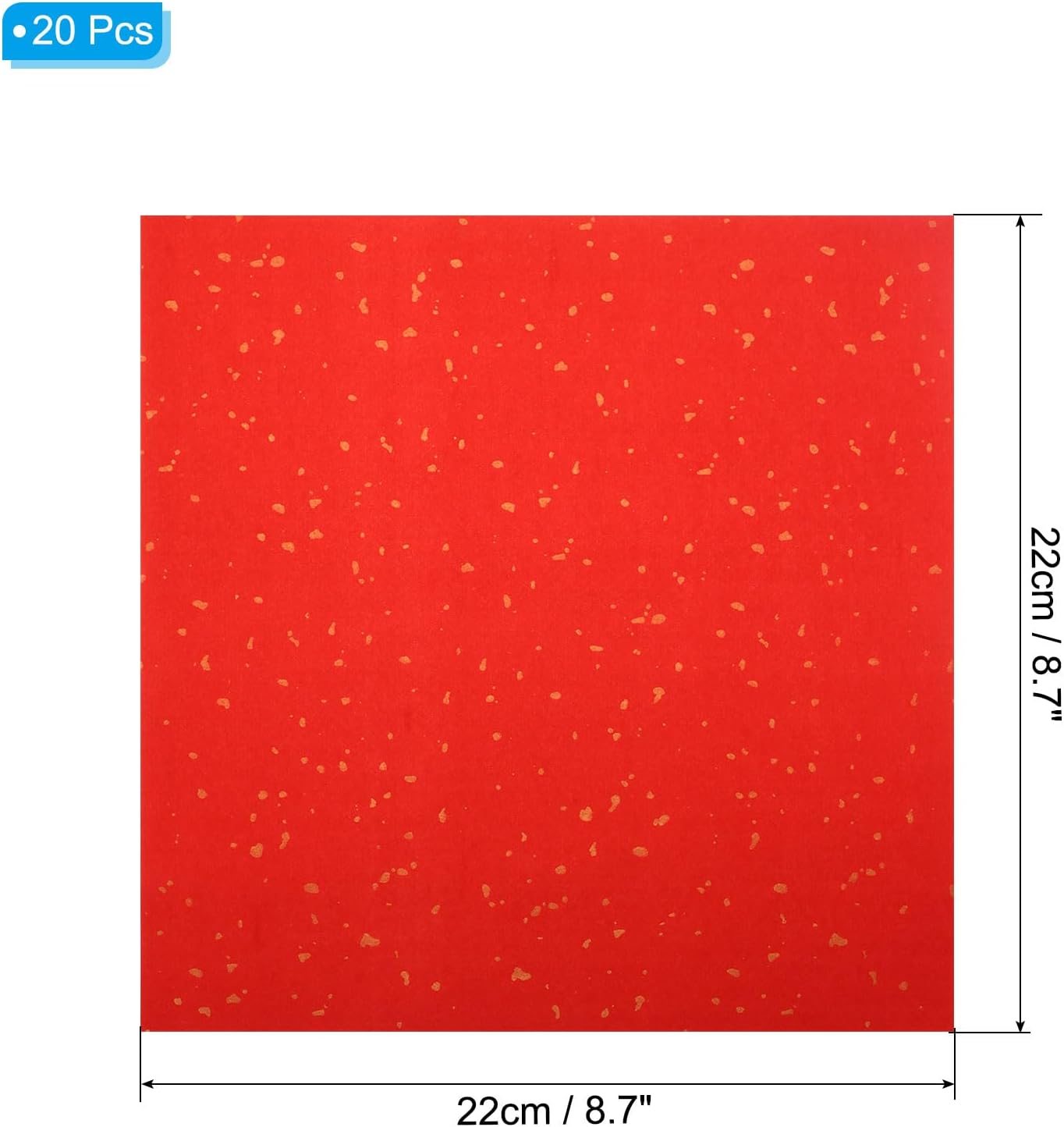 PATIKIL Red Xuan Paper, 40 Sheets, 8.7" x 8.7" Chinese Calligraphy Practice Paper