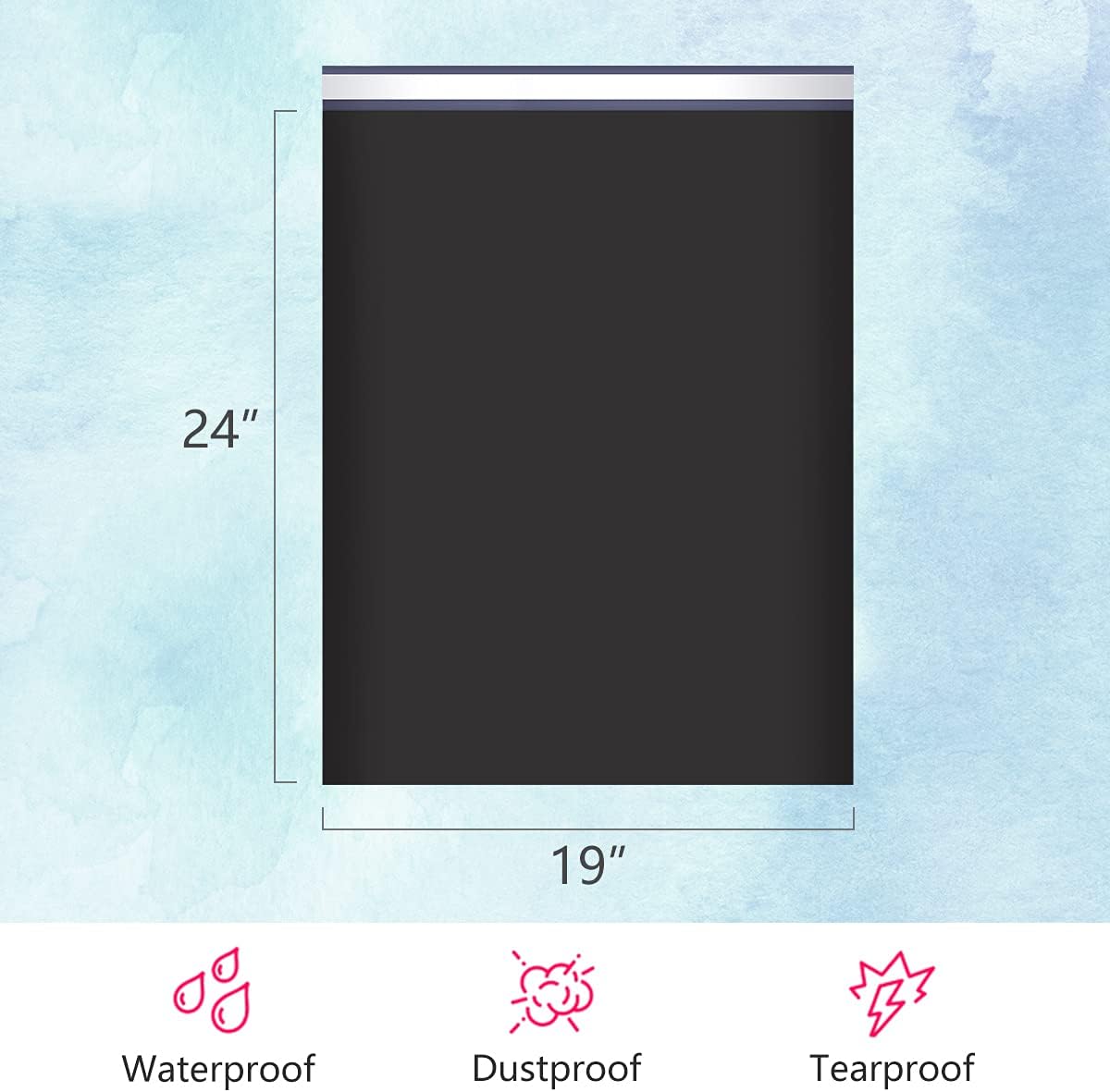 UCGOU Poly Mailers 19x24 Inch Black 100 Pack Extra Large Shipping Bags Strong Thick Mailing Envelopes Self Seal Adhesive Waterproof and Tear Proof Boutique Postal for Clothing Quilt and More