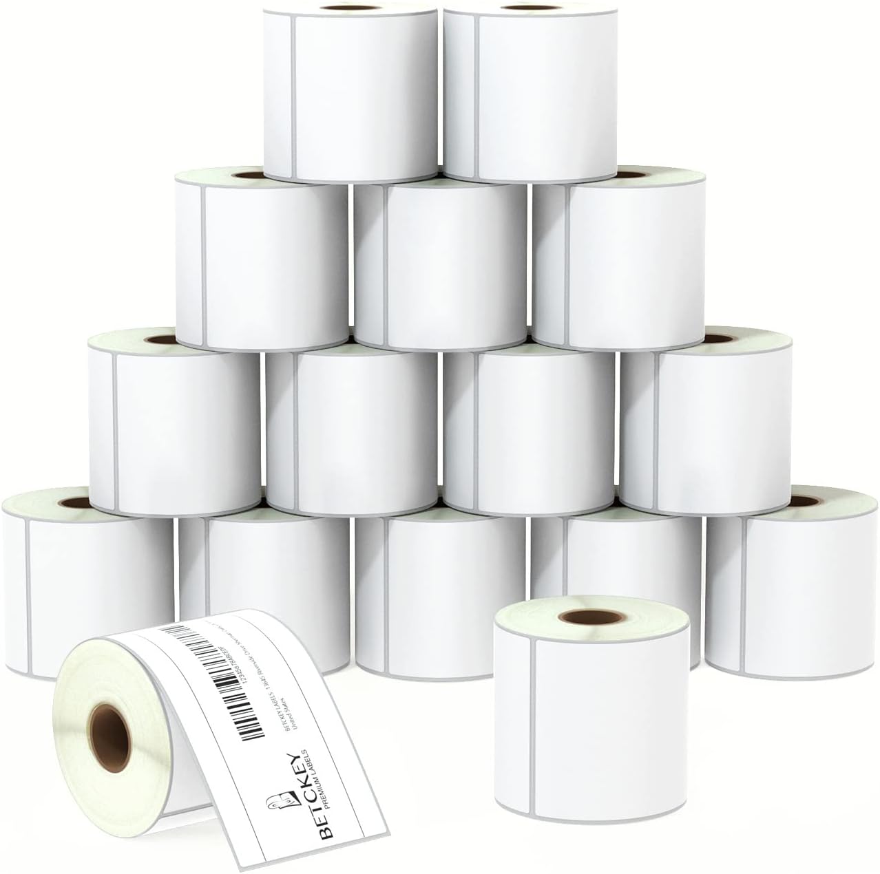 BETCKEY - 3" x 5" (76 mm x 127 mm) Multipurpose & Large Shipping Labels Compatible with Zebra & Rollo Label Printer,Premium Adhesive & Perforated [16 Rolls, 5600 Labels]