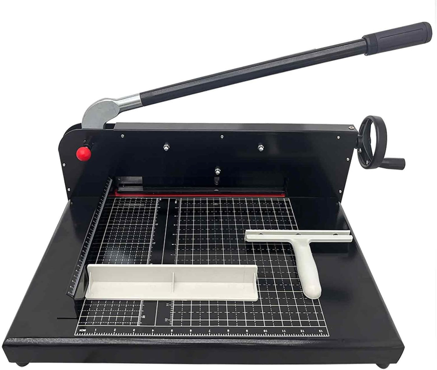 Heavy Duty 12.2" A4 Size Stack Paper Cutter, Manual Paper Cutting Machine with a Safety Lock, Stack Paper Trimmer, White or Black, All Steel Base