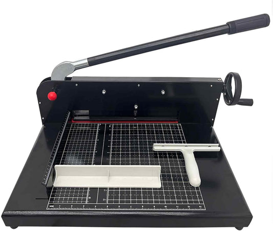 Heavy Duty 12.2" A4 Size Stack Paper Cutter, Manual Paper Cutting Machine with a Safety Lock, Stack Paper Trimmer, White or Black, All Steel Base