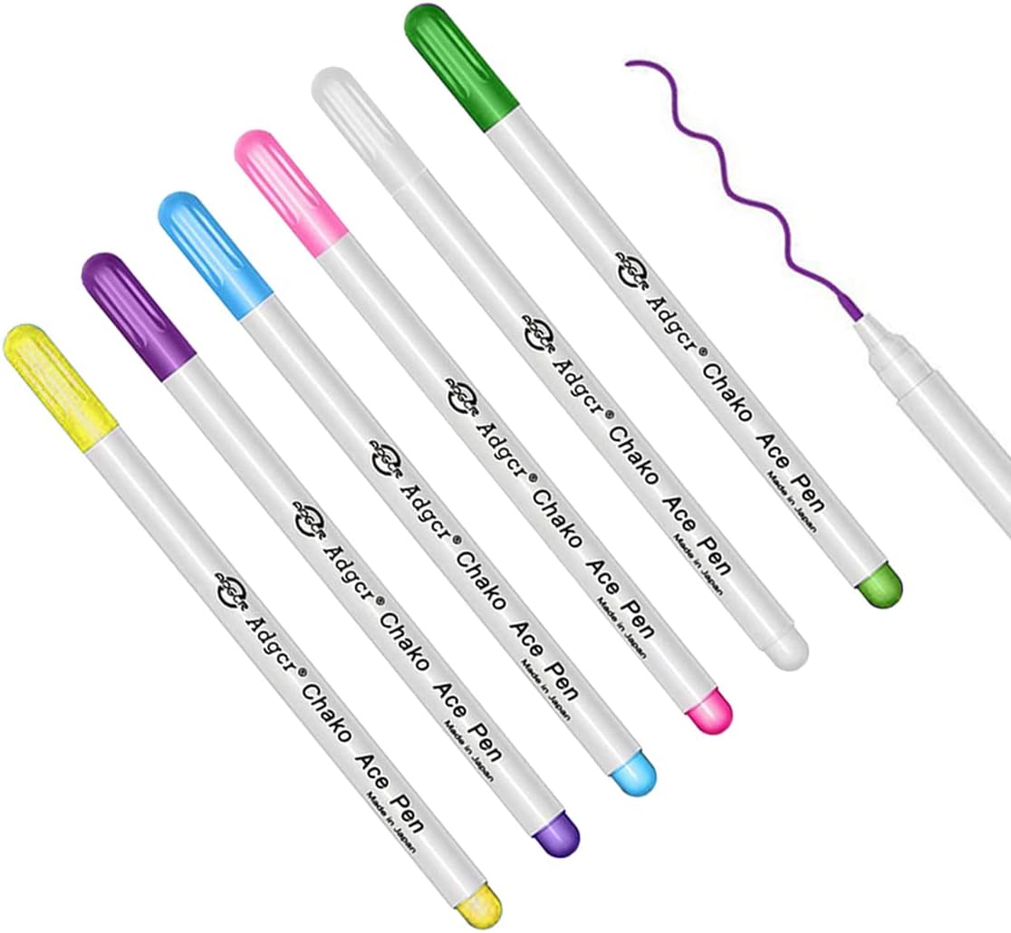 TopHomer Water Erasable Fabric Marking Pen Temporary Marking Auto-Vanishing Pen Fabric Markers Pen Colorful Water Soluble Ink for Dressmaking, Handicraft, Embroidery, Artificial Flowers(Multicolor)