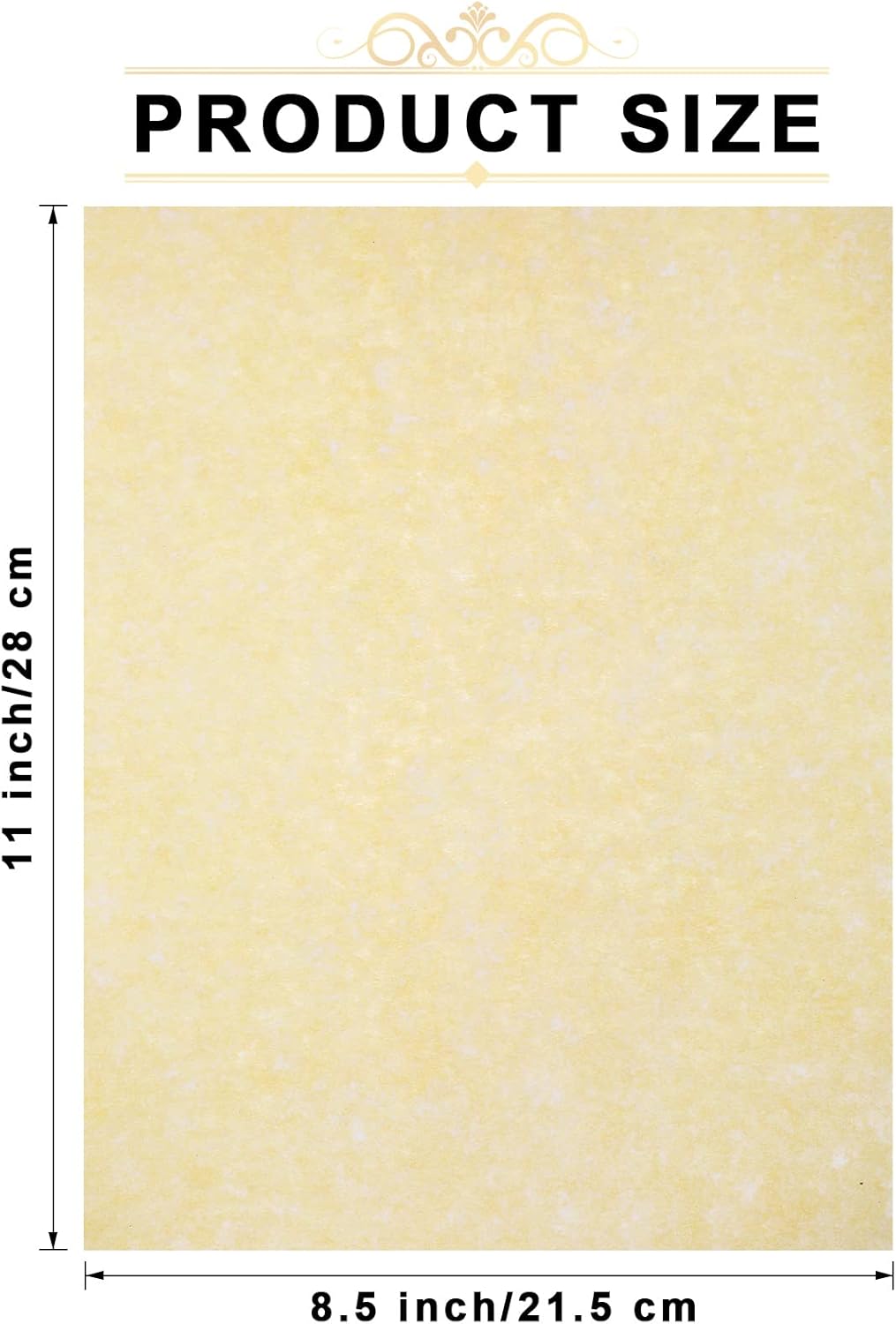 Epakh 200 Sheets Old Age Parchment Paper 8.5 x 11 Inch Standard Letter Vintage Colored Old Parchment Semblance Double Side Printing Paper(Light Beige)