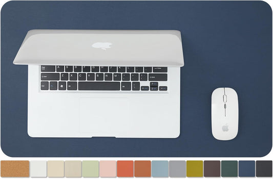 Cork Desk Mat - Small Dual-Sided Desk Pad for Office and Home - Desk Organization and Accessories - Ideal for Large Mouse Pad and Small Desk Mats on Top of Desks(Dark Blue,23.6"x 13.8")