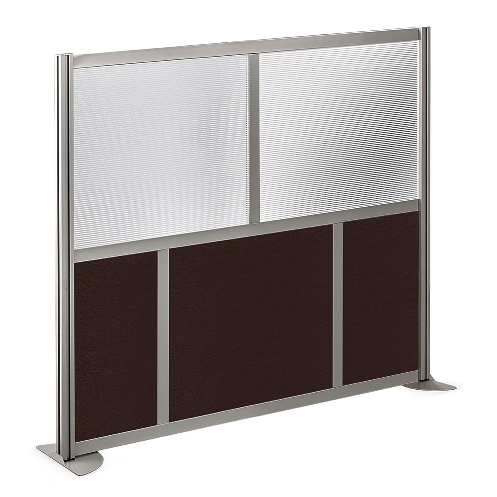 NBF Office Partition, Cubicle Wall Divider, Modern Room Separator, Free Standing Privacy Panel, 52" H x 60" W, Indoor, Espresso