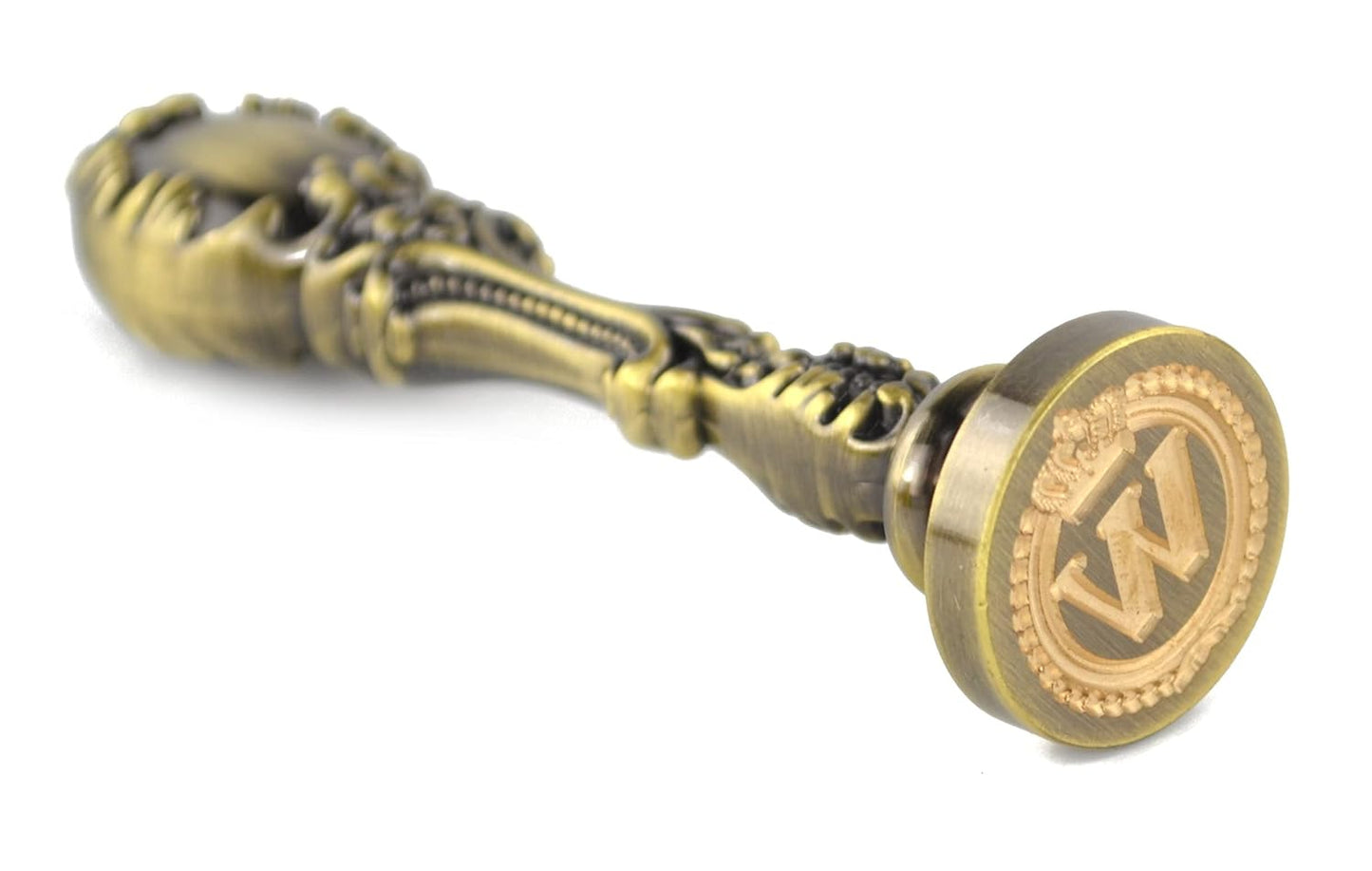 Samyo Creative Romantic Stamp Maker Classic Old-Fashioned Style Brass Color Wax Seal Sealing Stamp Vintage Antique Alphabet Initial Letter Set - (Letter W)