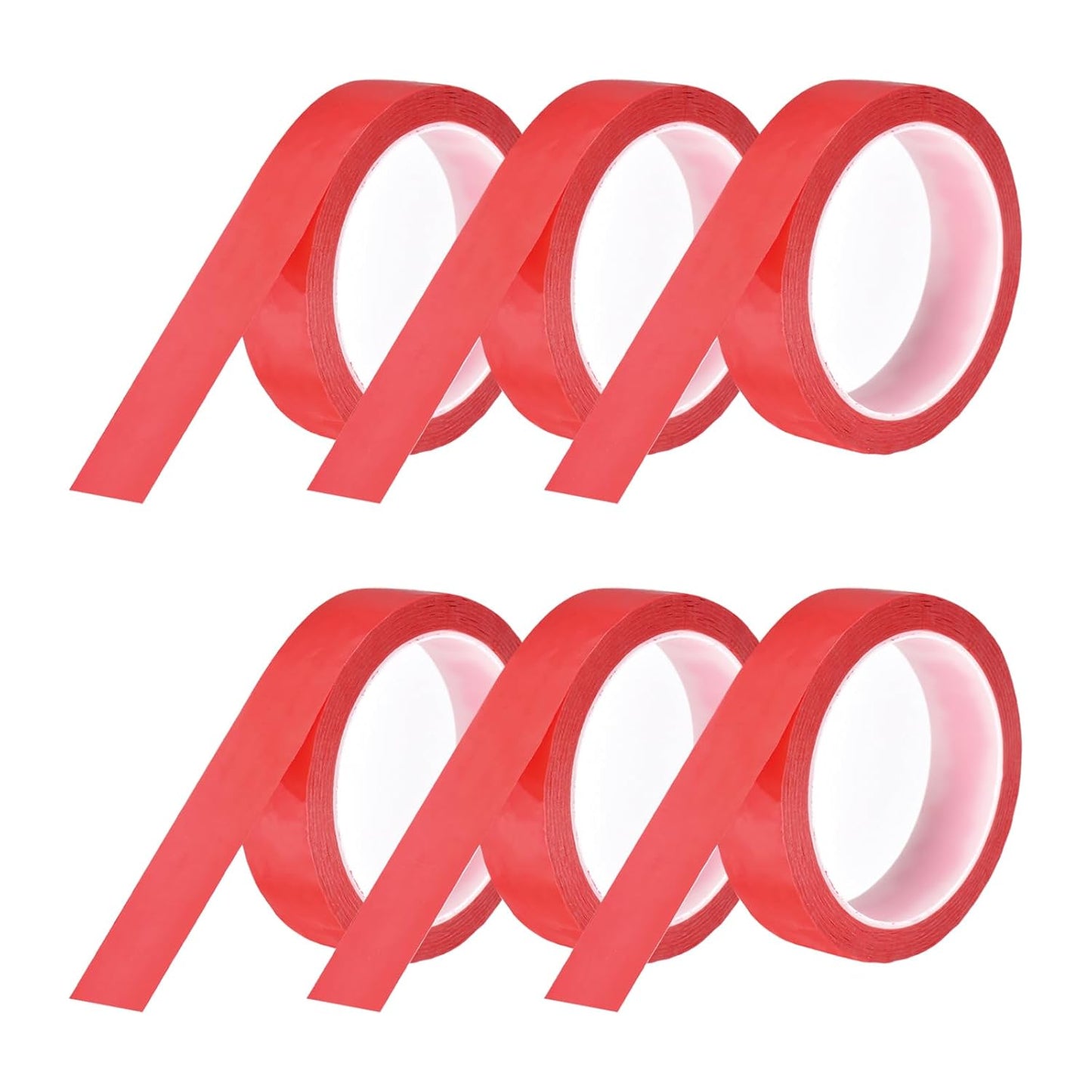 MECCANIXITY 6 Rolls Whiteboard Tape Graphic Chart Tape 25mm 54.7 Yard Art Tape Thin Self-Adhesive Pinstripe Tape Masking Tape for Gift Wrapping Craft Supplies, Red