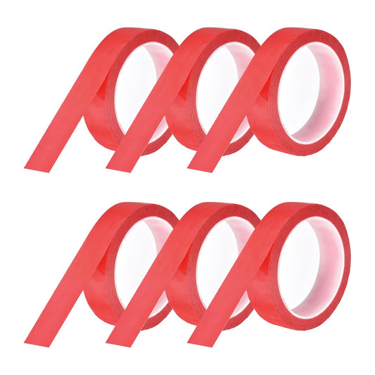 MECCANIXITY 6 Rolls Whiteboard Tape Graphic Chart Tape 25mm 54.7 Yard Art Tape Thin Self-Adhesive Pinstripe Tape Masking Tape for Gift Wrapping Craft Supplies, Red