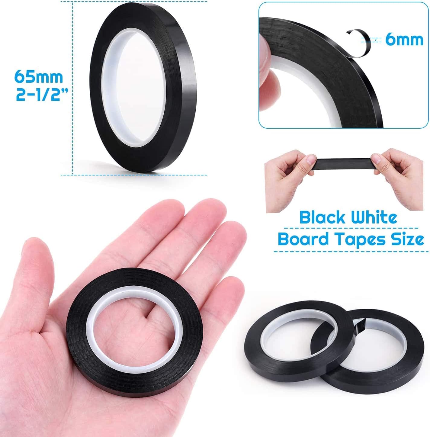 Audab 6 Rolls 1/4 Pinstripe Tape Vinyl Chart /White Board Tape Lines Dry Erase Whiteboard Thin Tape Pinstriping Graphic Grid Marking Tape