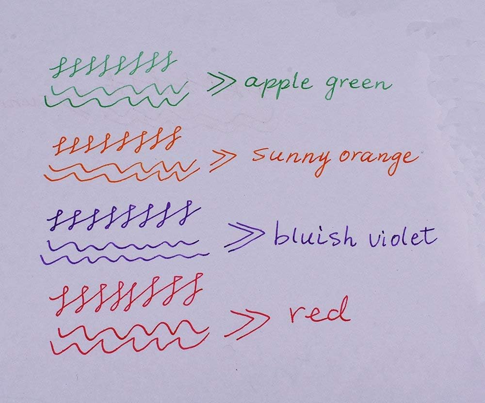 30 PCS Jinhao Fountain Pen Ink Cartridges Refill 6 Colors Set, Black, Blue, Apple Green, Purple, Red and Orange International Standard Size 2.6mm Bore Diameter