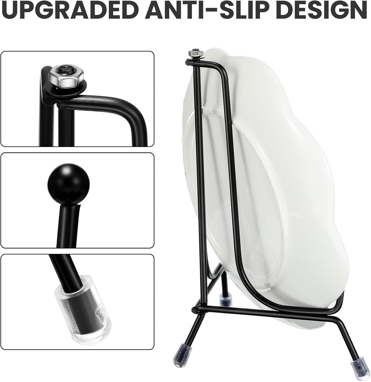 Chumia 18 Pcs Anti Slip Plate Stands for Display, Black Iron Easel Plate Holder Picture Frame Holder Stand for Display Decorative Photo Tabletop Artwork(8 Inch)