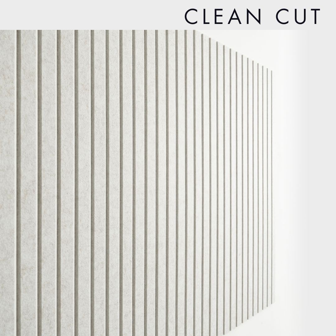 Large Cork Boards for Walls Black Felt Board Alternative - Slat Wall Paneling, Felt Bulletin Board Tiles for Office Decor, Push pin Board Office Wall Organizer -12-Pack (Ivory Tan)