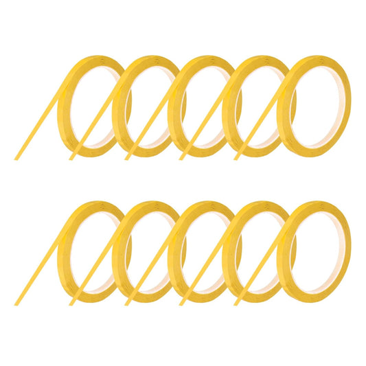 MECCANIXITY 10 Rolls Whiteboard Tape Graphic Chart Tape 8mm 54.7 Yard Art Tape Thin Self-Adhesive Pinstripe Tape Masking Tape for Gift Wrapping Craft Supplies, Yellow