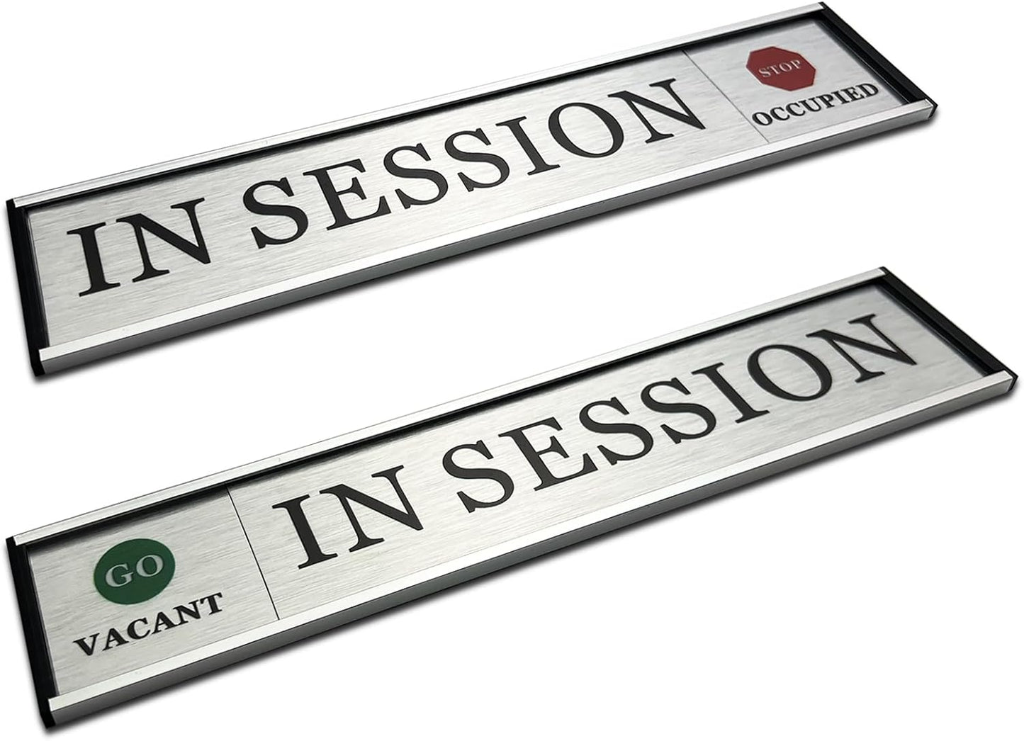 Custom Slider Sign for Door and Wall - 2 X 10 inch Custom Slider Sign for Home, Office, Hotels, Hospital, Conference Room, Slider Door sign with Aluminum Holder