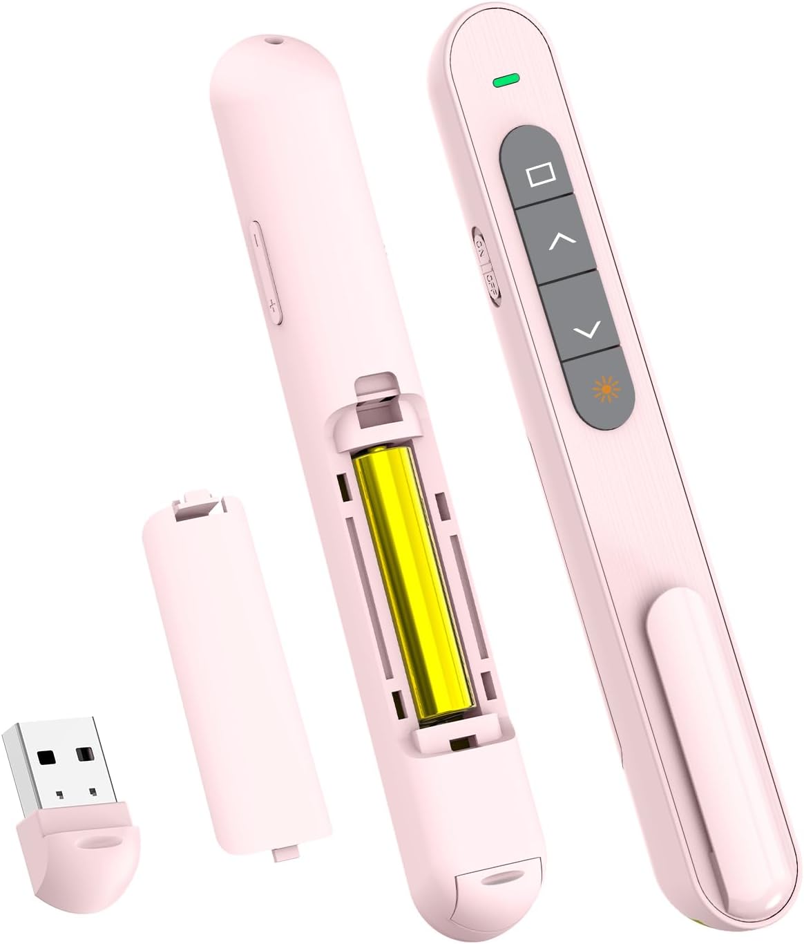 QUI Presentation Clicker for PowerPoint, RF 2.4GHz USB Wireless Presenter Remote with Volume Control, PowerPoint Clicker Slide Advancer for Mac, Windows, Laptop, Keynote