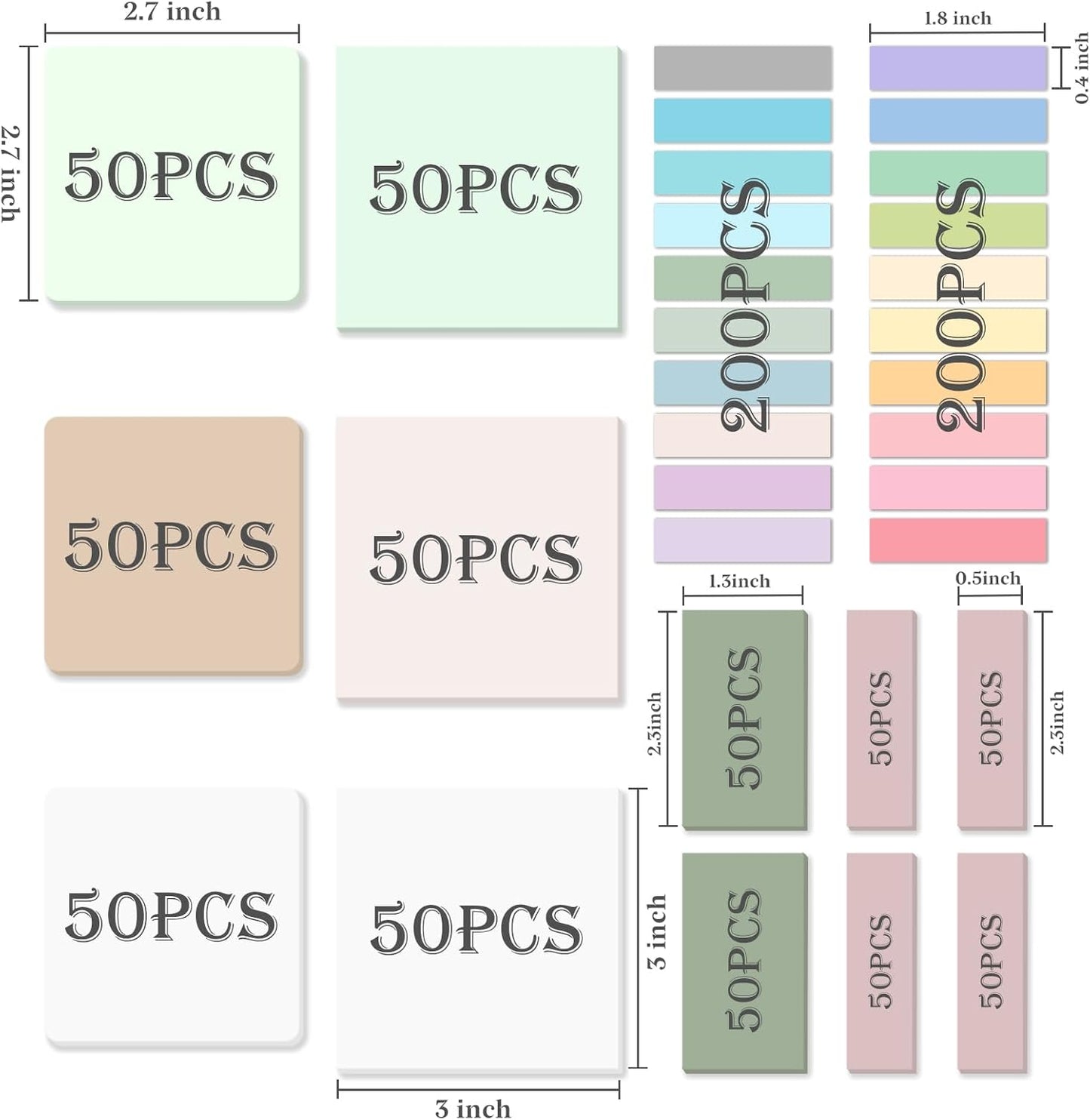 Temiary 1000 Sheets Transparent Arc-Angle Sticky Notes 3 x 3 inch, Clear Sticky Note Waterproof See Through Memo Pad, Translucent Writable Index Book Tabs for Annotating Supplies Office & School