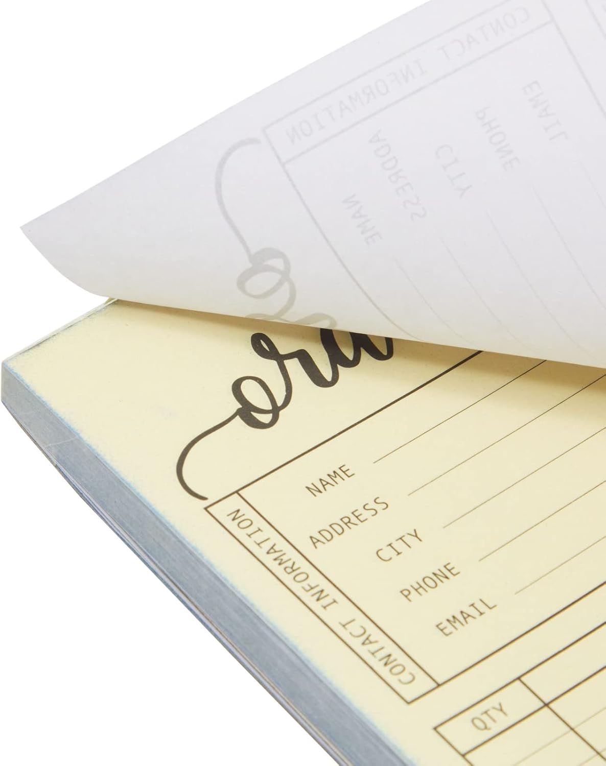 Juvale Receipt Book with Carbon Copies & Work Order Forms - 5.5 x 8.5 in, White, 2 Pads, 100 2-Part Carbonless Sheets - Invoice Receipt Book & Order Form Notepad