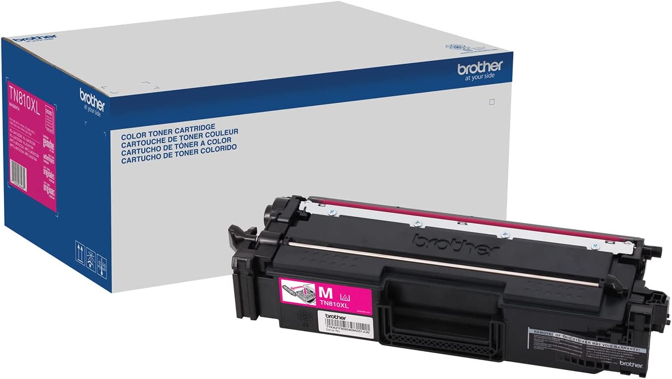 Brother Genuine High Yield Toner Cartridge, TN810XLM, Replacement Magenta Toner, Page Yield Up to 9,000 Pages