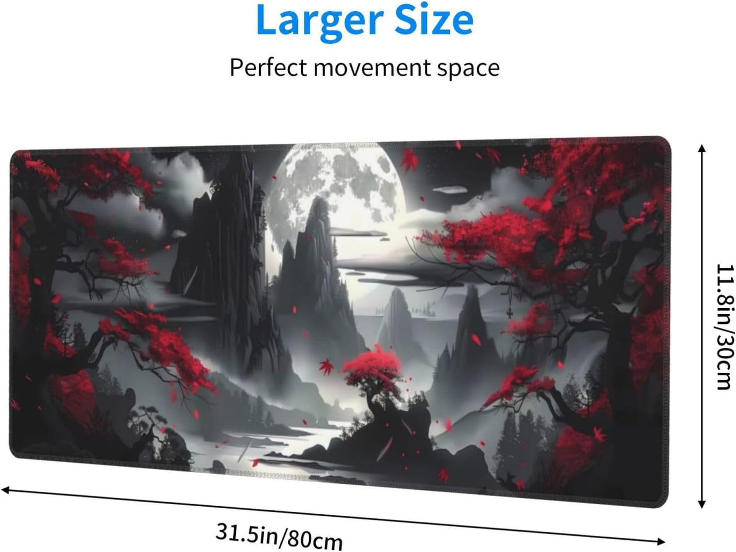 Gaming Mouse Pad Desk Pad,Extended Big Mouse Pad,31.5x11.8 Inch Long Computer Keyboard Mouse Mat Mousepad with 3mm Non-Slip Base and Stitched Edge for Gaming and Office… (Dark Canyon)