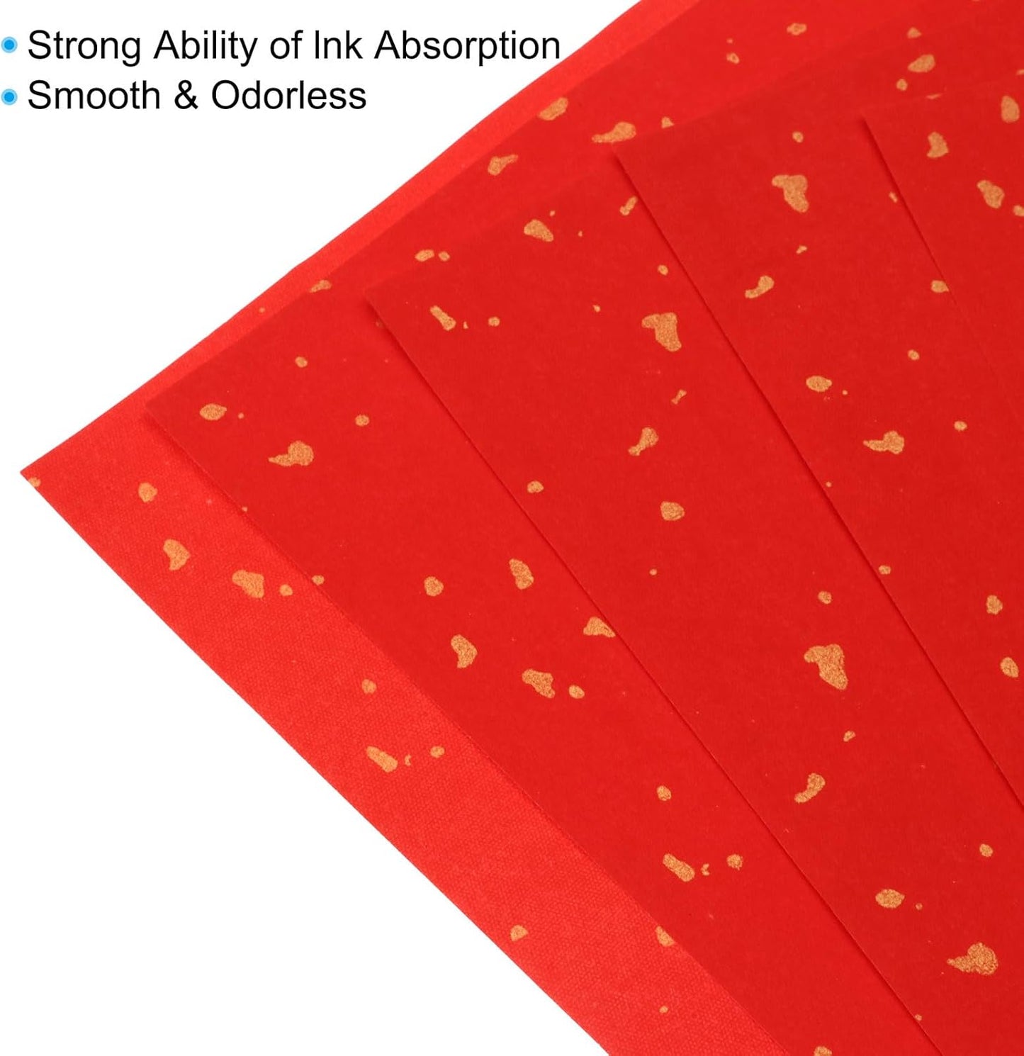 PATIKIL Red Xuan Paper, 20 Sheets, 8.7" x 8.7" Chinese Calligraphy Practice Paper