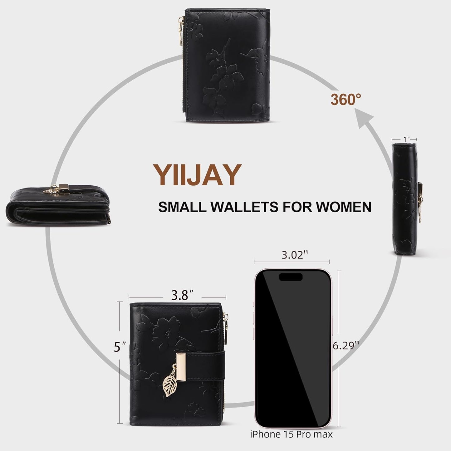 Small Wallet Women RFID Blocking Leather Bifold Wallet Credit Card Holder for Women Ladies Compact Wallet Mini Purse With Zipper Pocket