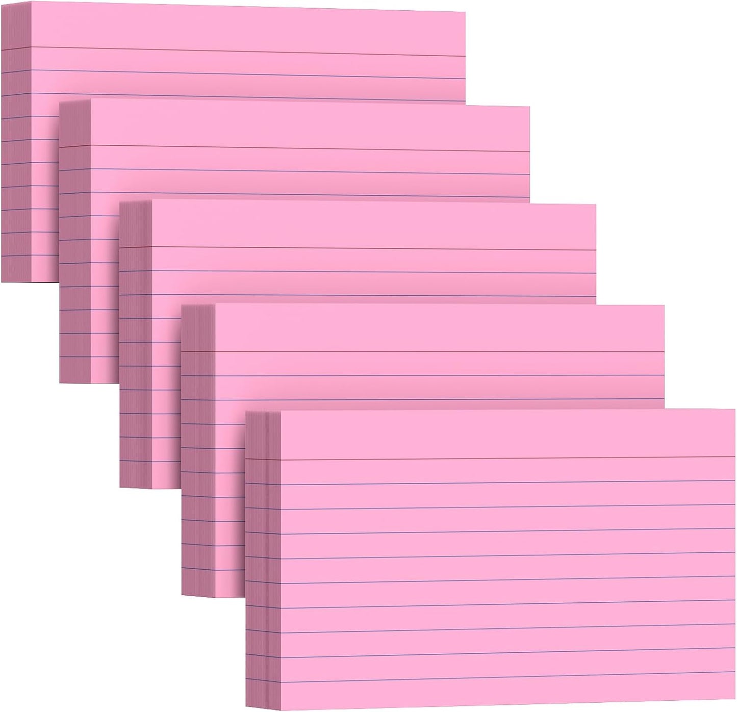 250 Count Index Cards 3 x 5 Inch, Heavyweight Pink Lined Note Cards Portable Ruled Flash Cards Perfect for Studying and Organizing, Note Taking Study Flashcards for Home, School and Office