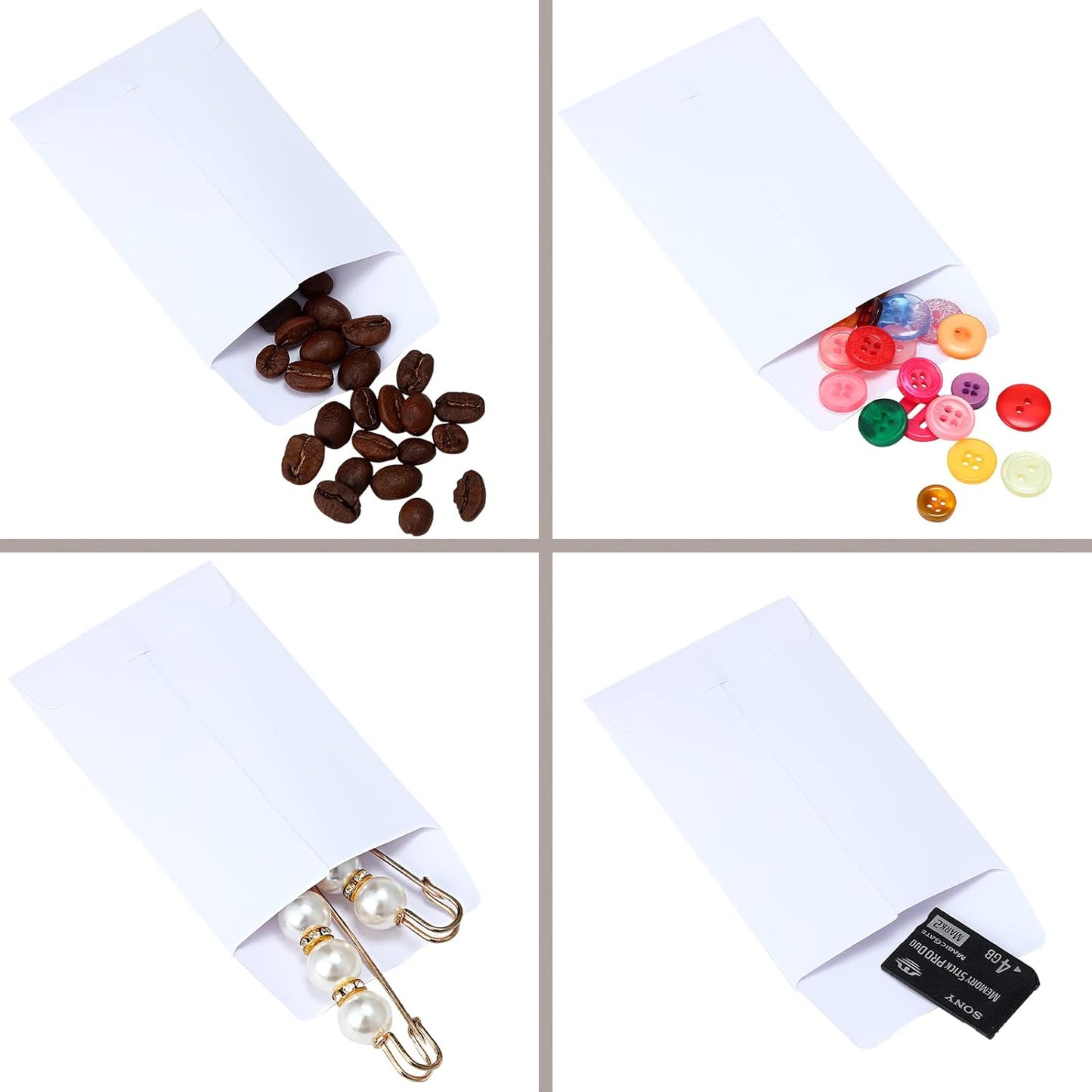 1000 Pcs 2.25 x 3.5 Inch Coin Envelopes Bulk Seed Packets Envelopes Small Self Adhesive for Money Cash Key Storage Home Office Supplies(White)