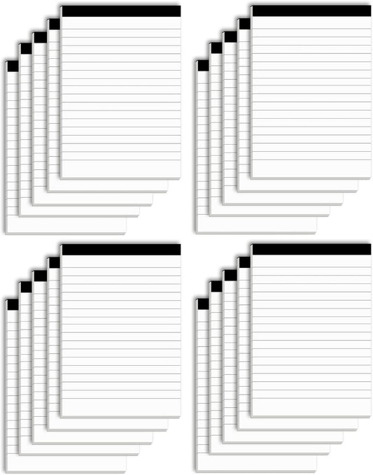 Notepads Bulk for Daily Planning and Organization of Work – 4 x 6-inches Ruled Pages – Thick Bright White Paper – 30 Pages – Note Pads College Ruled – Pack of 20