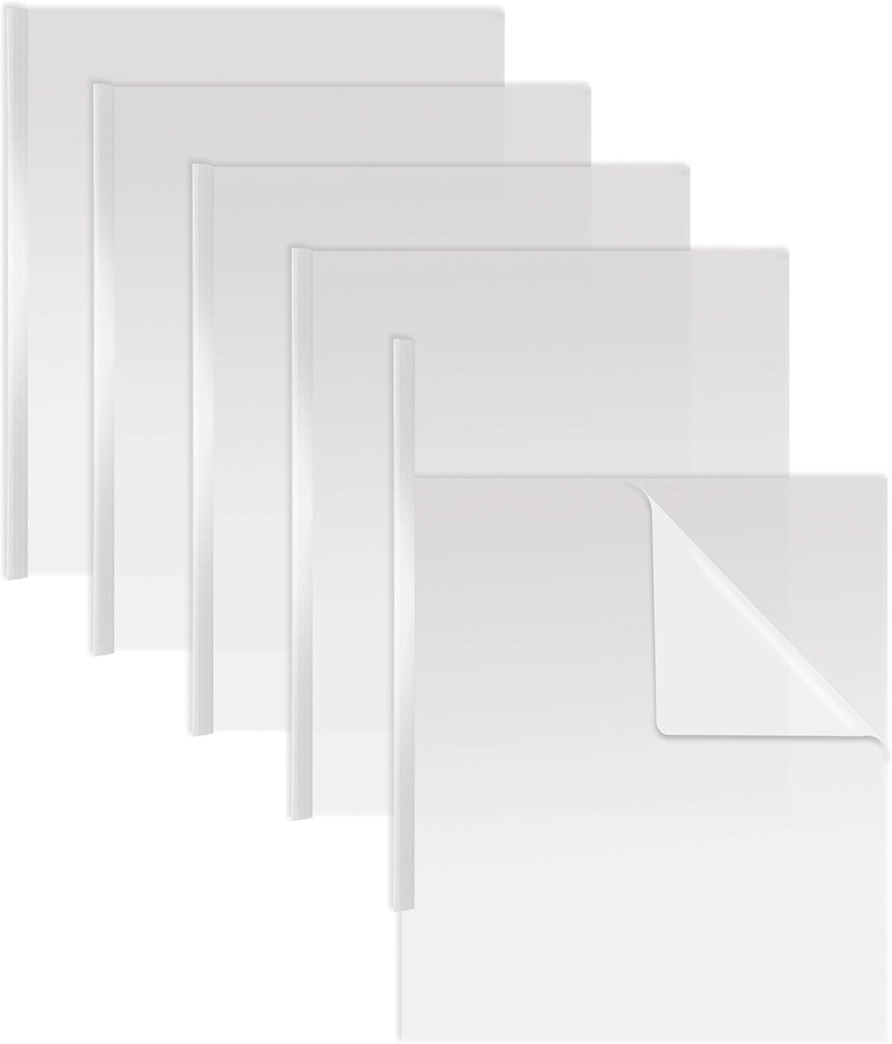 Better Office Products Sliding Bar Clear Report Covers, 50 Per Box, White Slider Bars, Durable 5 mil Poly Thickness, Letter Size, Transparent Report Covers with White Slider Bars, Box of 50