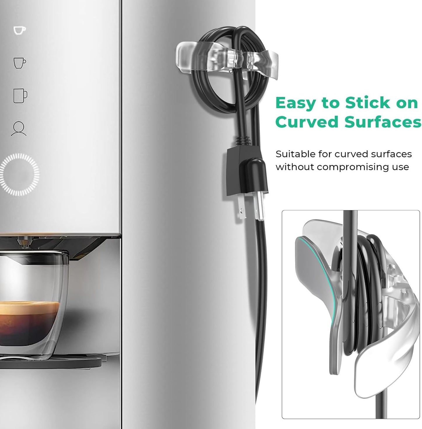 Upgraded Cord Organizer | Organization and Storage for Kitchen Appliances,Cord Keeper,Cord Wrapper,Cord Holder for Air Fryer,Coffee Maker,Blender,Toaster,Table Lamps Cord,5Pcs