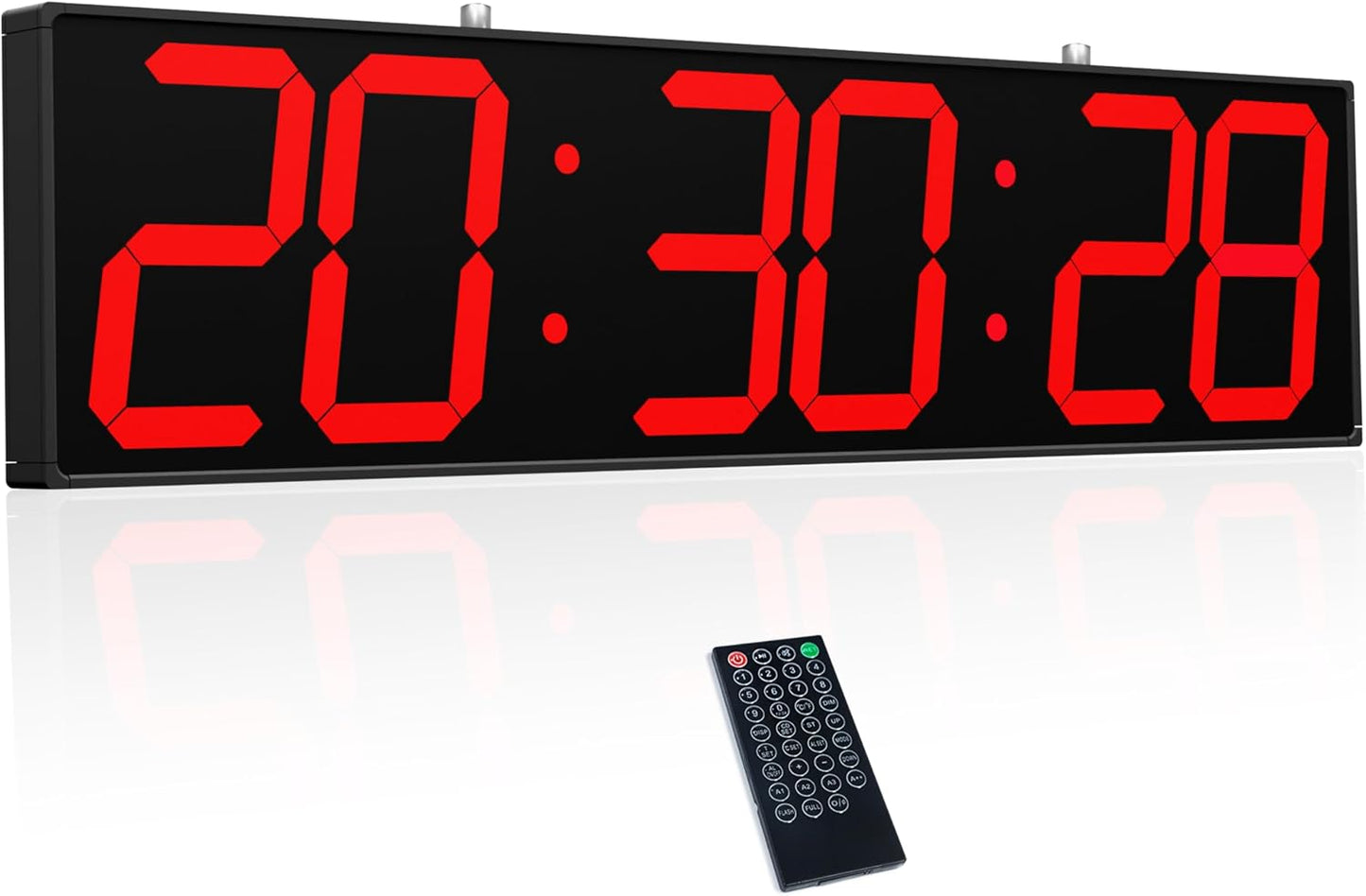 28.5in Double Sided Digital Wall Clock, Multifunctional Led Large Clock with Timer, Temperature and Date Display, Hanging Digital Clock Large Display for Corridors, Hospitals (Red)