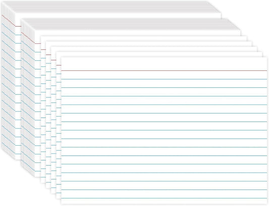 White Index Cards 5x7, Ruled Index Cards, Flash Cards for Studying, File Note Cards, Study Cards, Flash Cards, 100 Pcs Lined Index Flashcards for Office and School Supplies