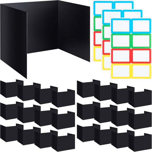 Crtiin 24 Pcs Privacy Folders for Students Desk Dividers Standard School Privacy Cardboard Board Testing Dividers Shield for Classroom Teacher Supplies Keep Eyes from roving(Stylish)