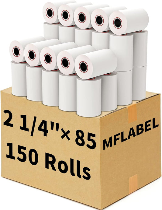 MFLABEL® 150 Rolls 2 1/4" x 85' Thermal Paper Cash Register POS Receipt Paper