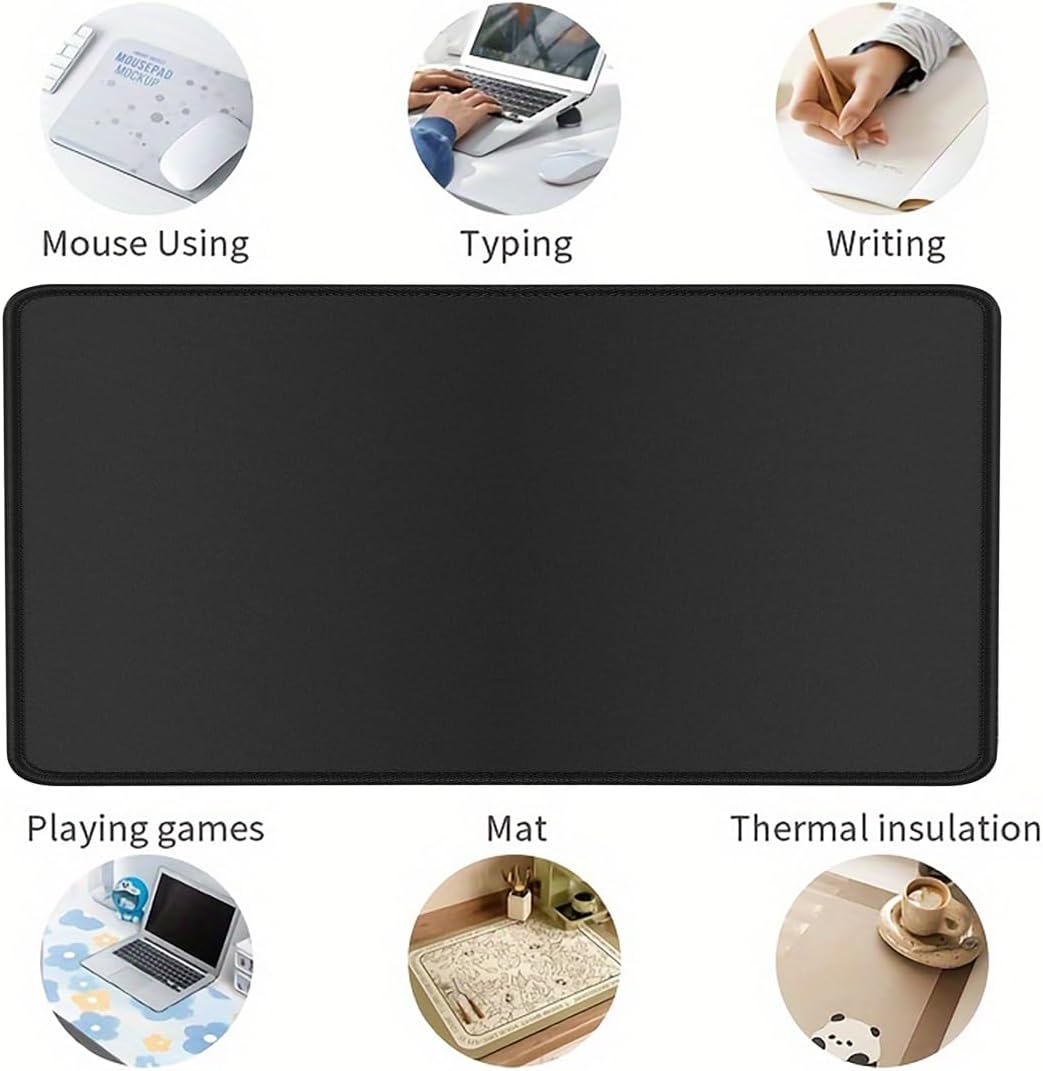 Large Gaming Mouse Pad with Non-Slip Base, Stitched Edges - Desk Mat for Keyboard and Mouse