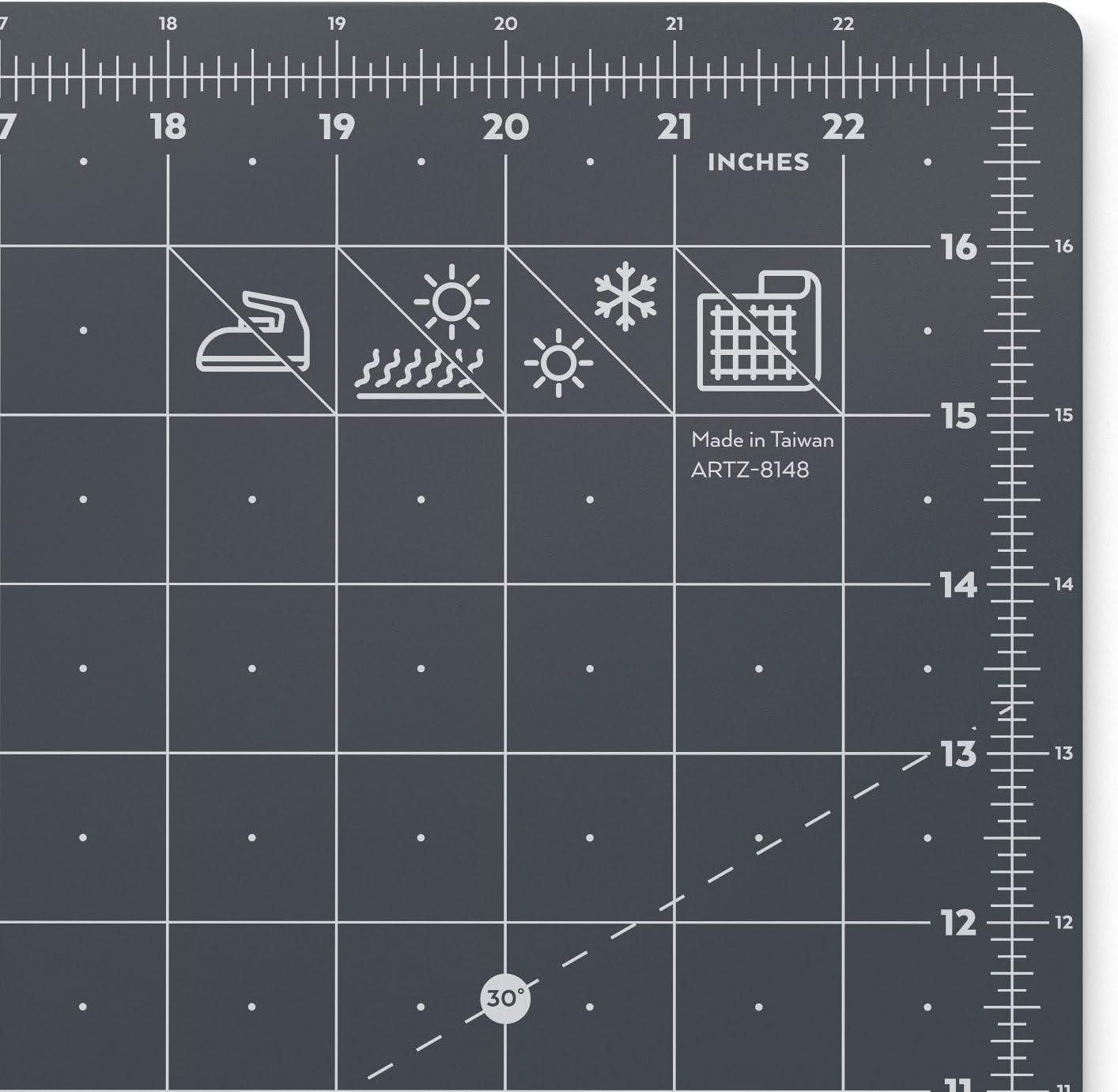 Arteza Rotary Cutting Mat, 18 x 24 Inches, Self-Healing, with Grid Lines and Non Slip Surface, for Fabric, Paper, and Vinyl, Durable and Flexible, Art Supplies for Crafts, Quilting, and Sewing