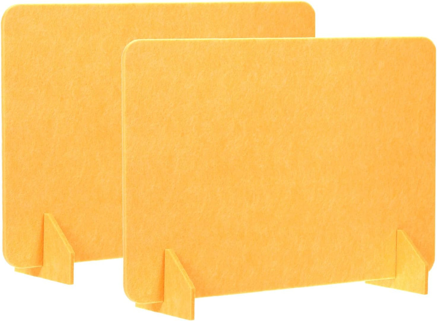 PATIKIL Desk Divider, 2 Set 24 x 16 Inch Acoustic Freestanding Desk Divider Desk Privacy Panel with 4 Pcs Support Feet for Library Office Workstation, Yellow