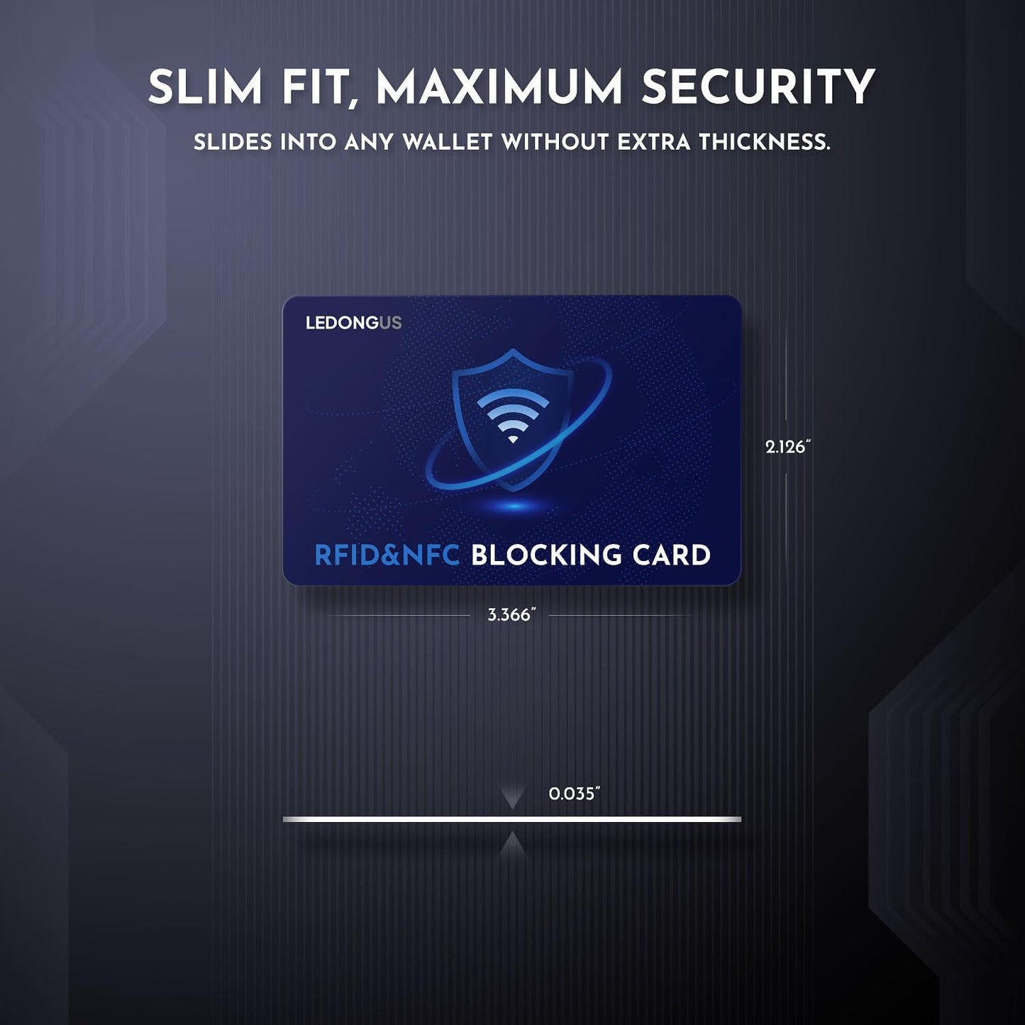 RFID Blocking Cards – 6 Pack | Anti-Theft Contactless NFC Protection for Debit Credit Cards & Wallet | Slim & Durable Perfectly fits in Wallet | 2 RFID Sleeves Included | Blue