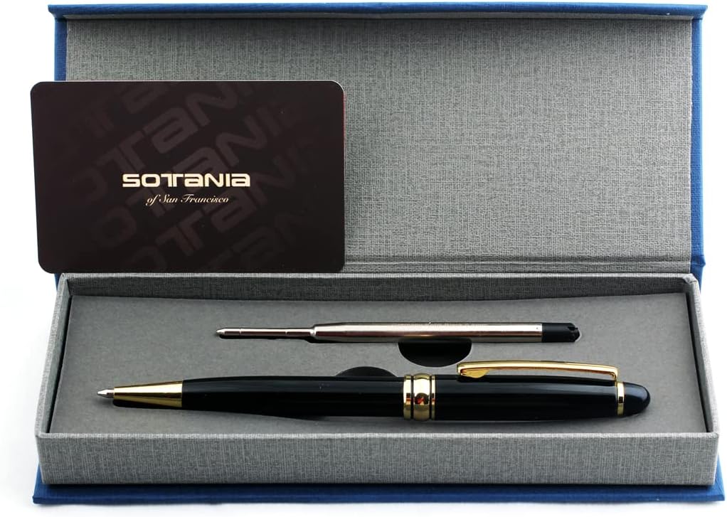 Free Engraving - Personalized Roller Ballpen, Ballpoint pen, Refillable Pens, Retractable Medium Refill Pen Black Ink, Custom Gifts for Men and Women, Classy Gift Box